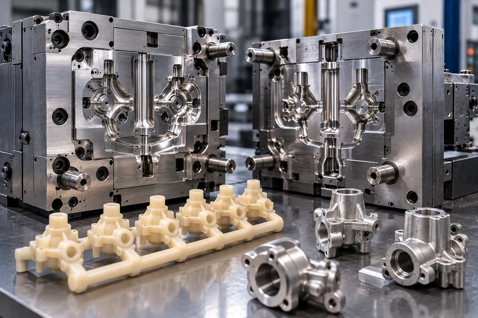 Metal líquido vazado em uma caixa de fundição de microfusão